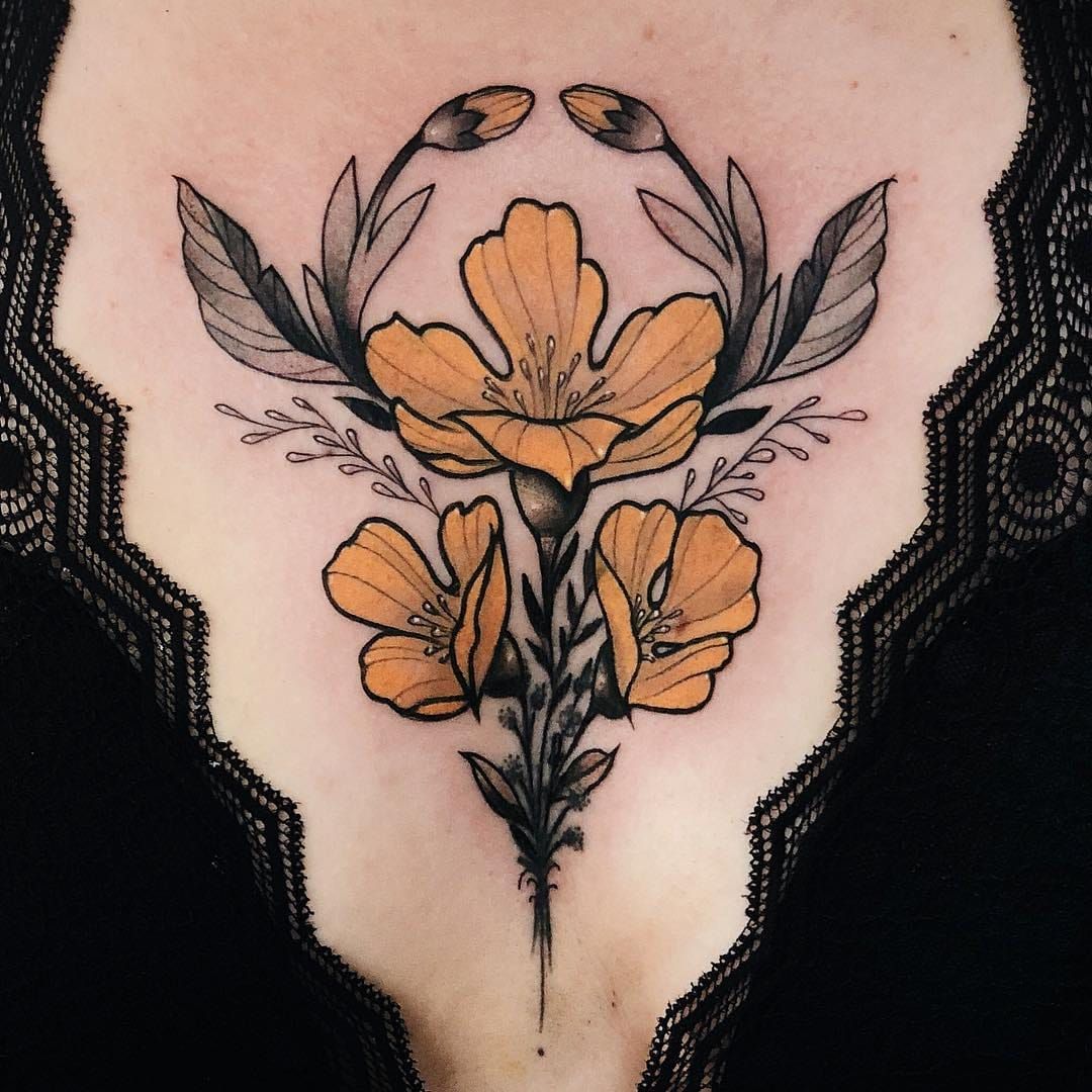 Flower Color Illustrative tattoo by Lacey McClellan  HH Las Vegas tattoo  artist