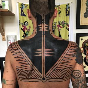 Tribal tattoo by Haivarasly #Haivarasly #tribaltattoos #tribaltattooing #tribal #ancient #blackwork #pattern #linework #dotwork #shapes #abstract