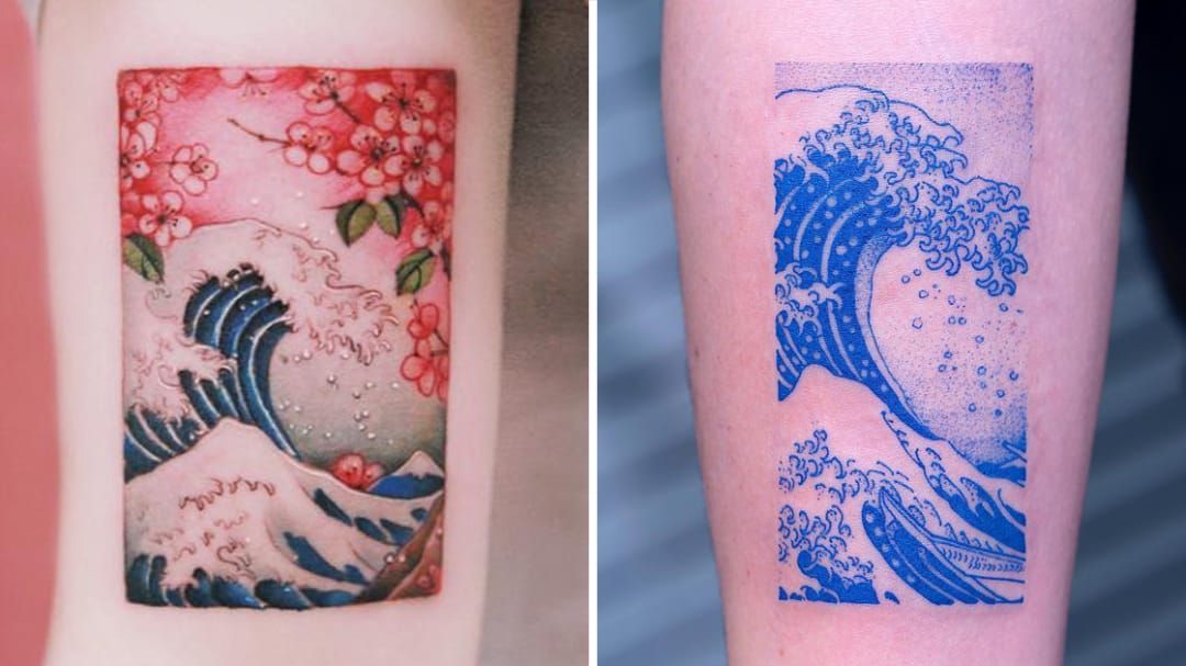 Hokusais The Great Wave off Kanagawa Temporary Tattoo Set of 3  Small  Tattoos