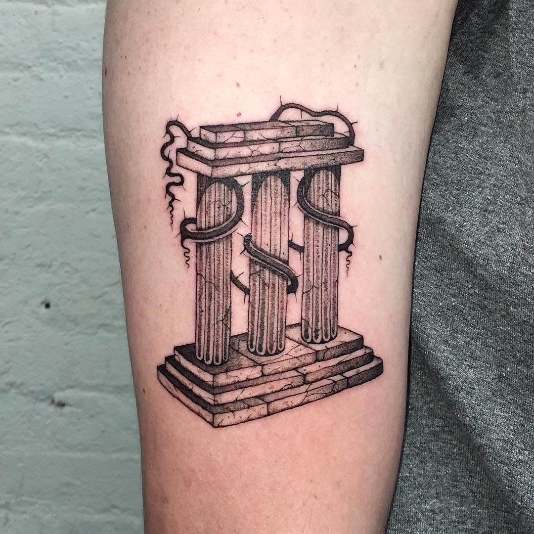 Greek column tattoo by  Neotokyo Tattoo Edinburgh  Facebook