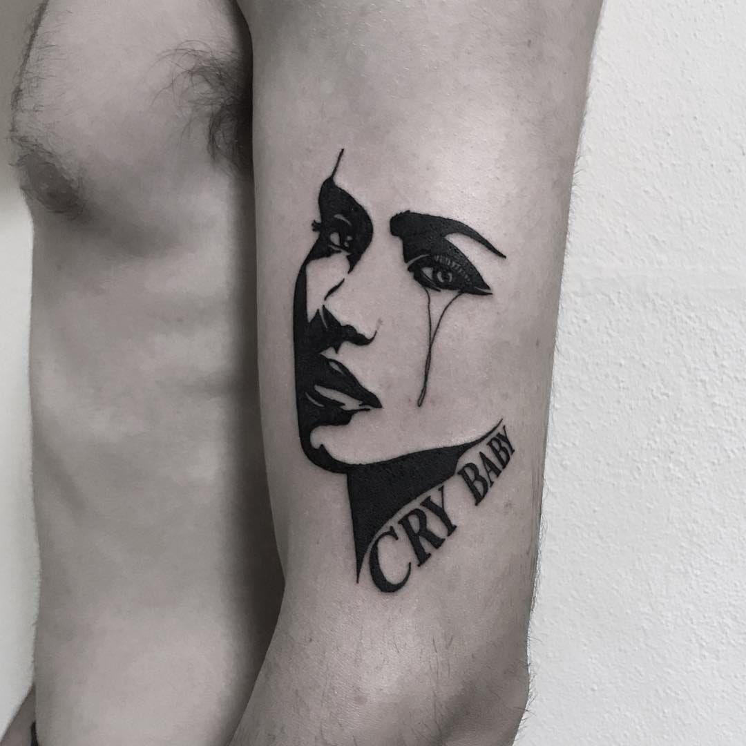 Tattoo uploaded by Xavier  Blackwork crying while smoking woman tattoo by  Lara Brindamour LaraBrindamour blackwork woman lady grim dark  portrait  Tattoodo