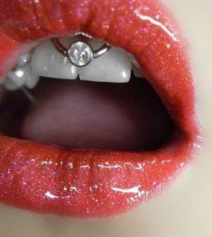Beautiful lip piercing