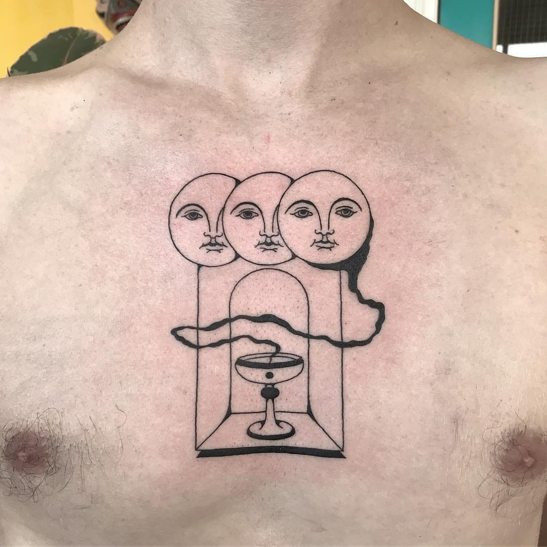 Tattoo by Inaki Aires #InakiAires #blackwork #linework #fineline #surreal #spiritual #illustrative