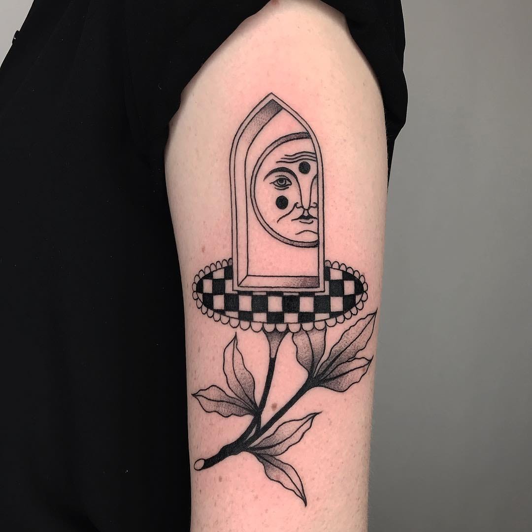 Tattoo by Inaki Aires #InakiAires #blackwork #linework #fineline #surreal #spiritual #illustrative