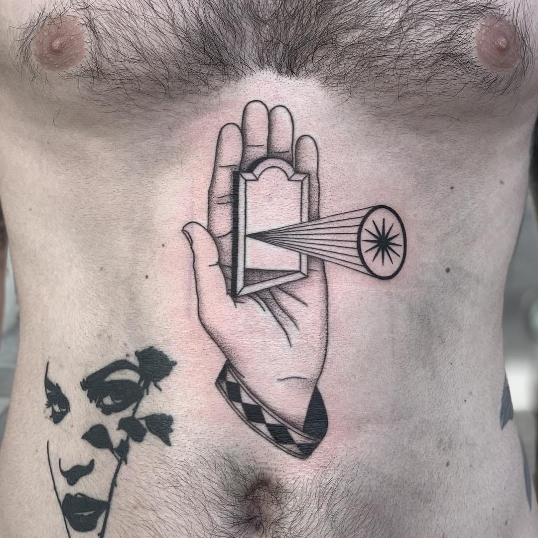 Tattoo by Inaki Aires #InakiAires #blackwork #linework #fineline #surreal #spiritual #illustrative