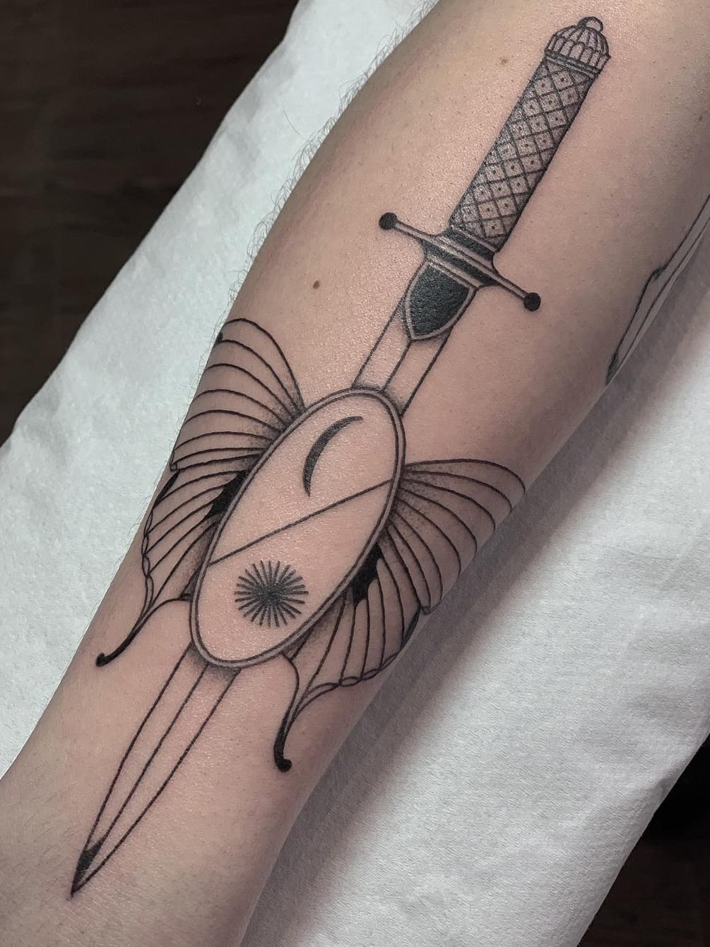 Tattoo by Inaki Aires #InakiAires #blackwork #linework #fineline #surreal #spiritual #illustrative