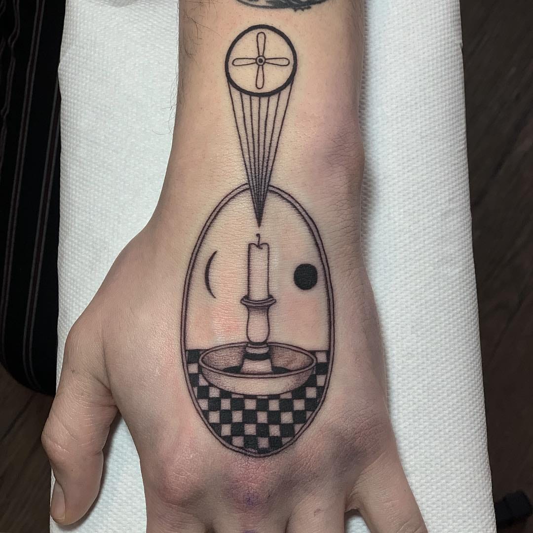 Tattoo by Inaki Aires #InakiAires #blackwork #linework #fineline #surreal #spiritual #illustrative