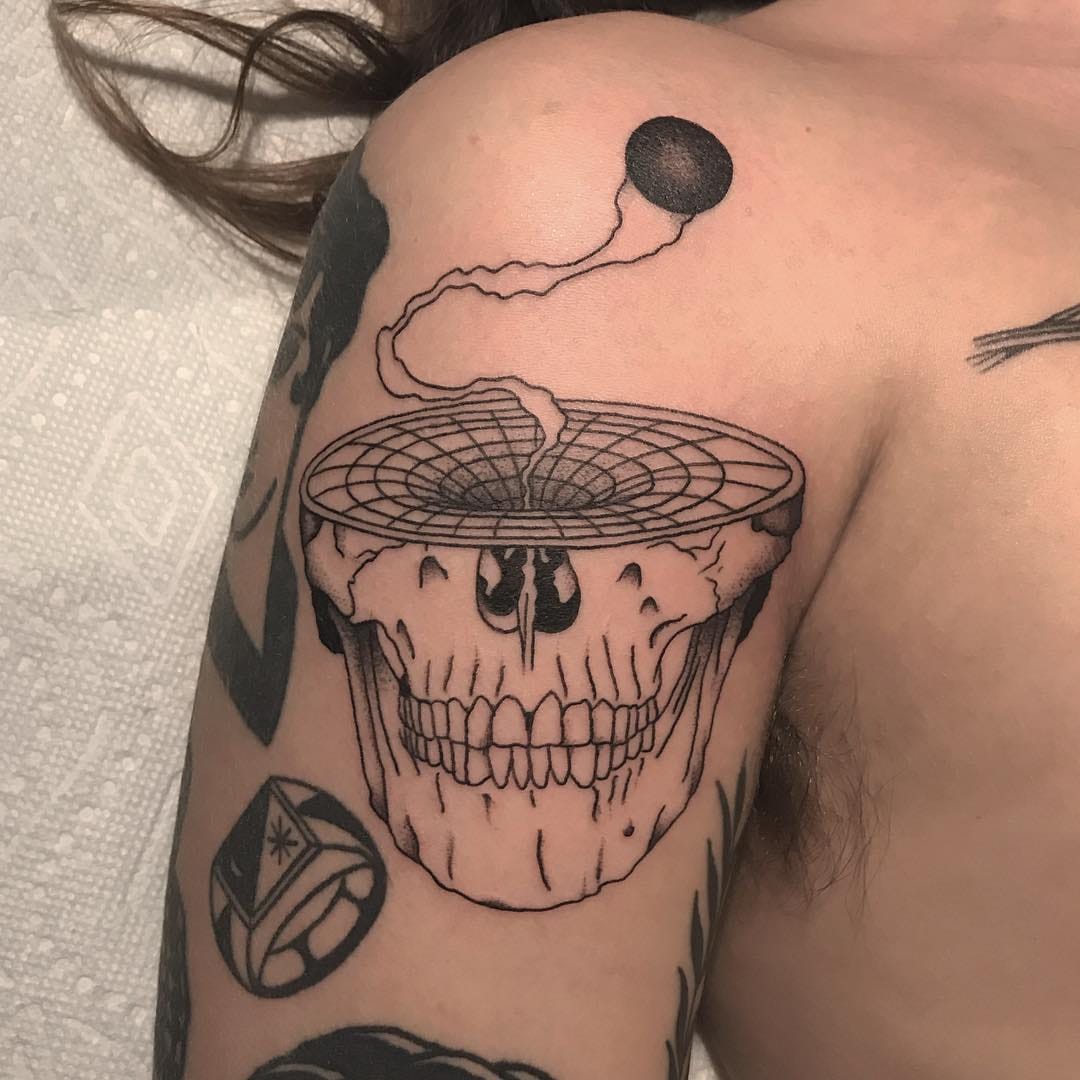 Tattoo by Inaki Aires #InakiAires #blackwork #linework #fineline #surreal #spiritual #illustrative