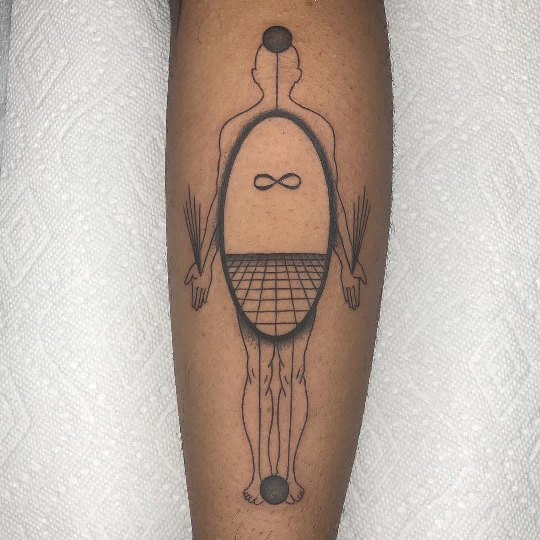 Tattoo by Inaki Aires #InakiAires #blackwork #linework #fineline #surreal #spiritual #illustrative