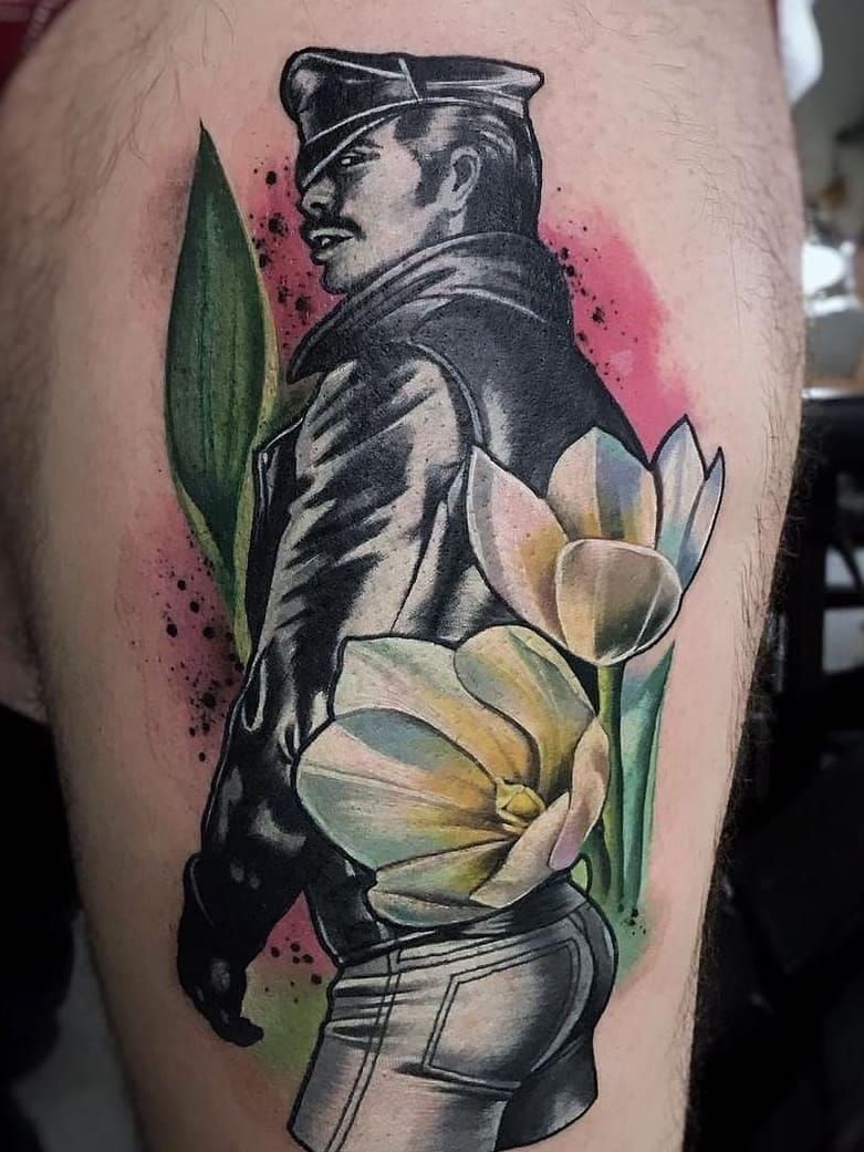 prompthunt a picture of my new back tattoo of chris redfield by tom of  finland