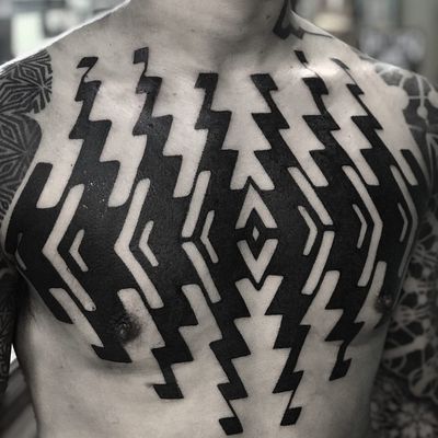 Chest tattoo by xnazax #xnazax #geometrictattoos #geometric #sacredgeometry #sacredgeometrytattoo #pattern #line #linework #shapes #ornamental #blackwork #chesttattoo