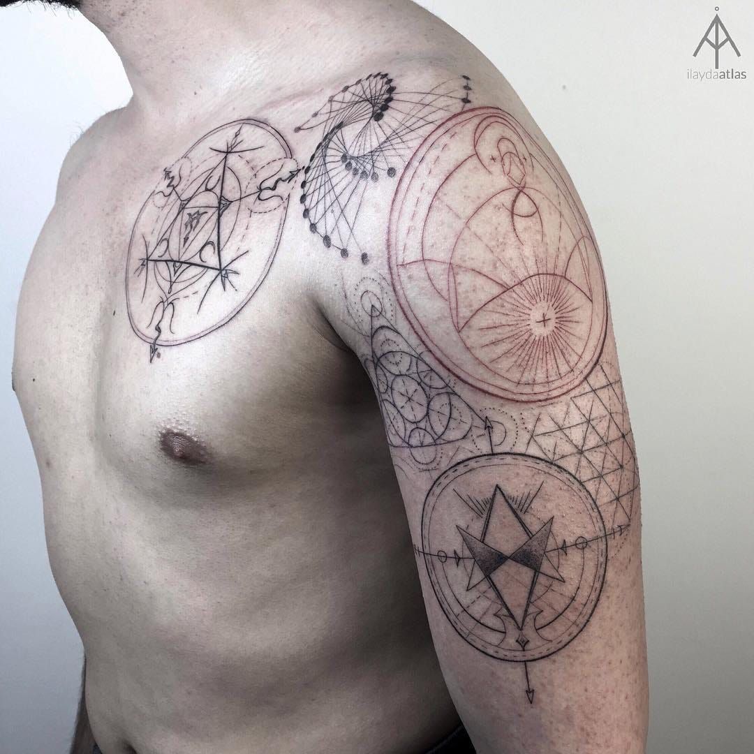 Owl Praying Hands Compass and Symbols Best Temporary Tattoos| WannaBeInk.com