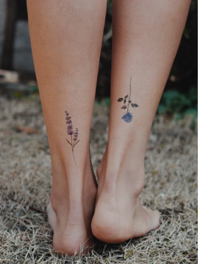 Delicate Wildflowers Temporary Tattoo  EasyTatt