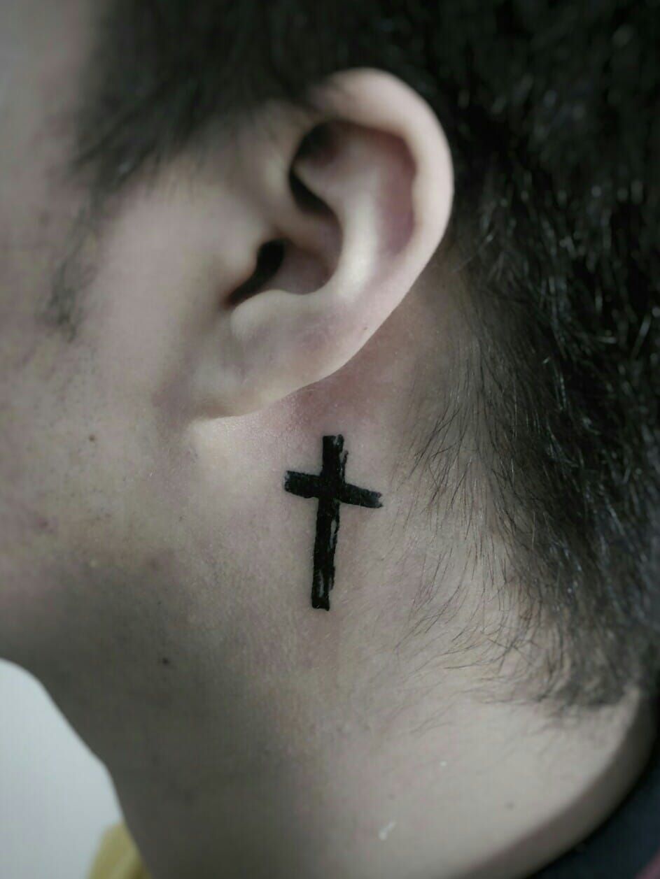 Cross Tattoo Design with Beads and Crucifix