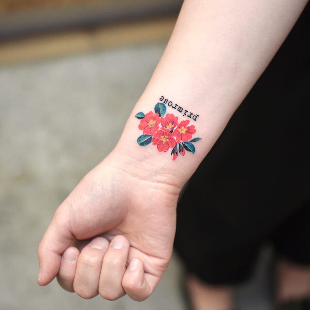 Small Primrose Tattoo  Flower Tattoo Ideas in 2023  Violet flower tattoos  Picture tattoos Birth flower tattoos