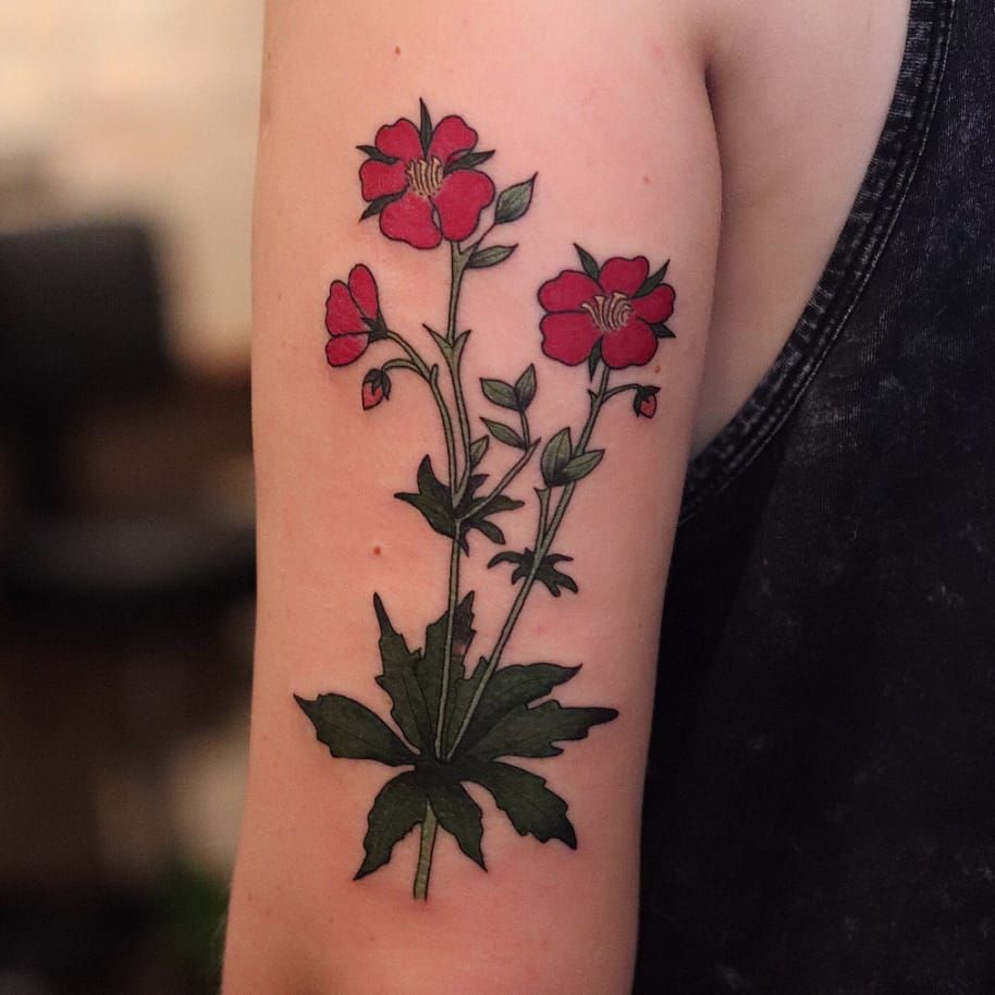Vibrant February Birth Flower Tattoo Violet  Tattoo Glee