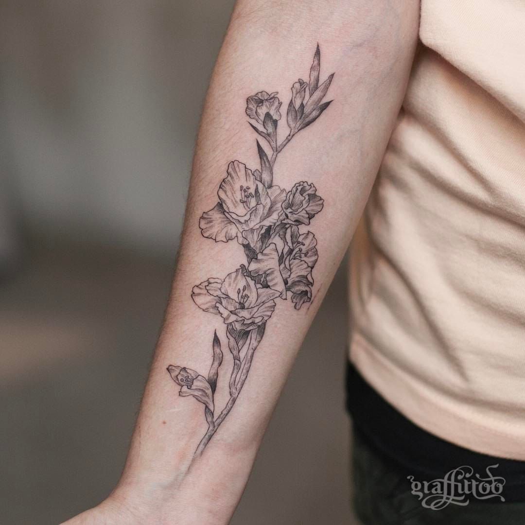 gladiolus wrist flower tattooTikTok Search