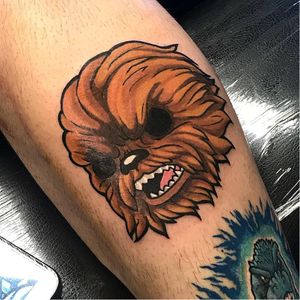 Chewbacca tattoo by Kakasbal #Kakasbal #chewbaccatattoo #chewbacca #starwars #movietattoos #petermayhew #georgelucas #scifi