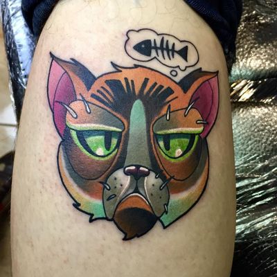 Grumpy Cat tattoo by kisscsabitattoo #kisscsabitattoo #TardarSauce #GrumpyCat #cat #kitty #petportrait #GrumpyCattattoos #GrumpyCattattoo #cattattoo #meme #petportraittattoo #funnytattoo