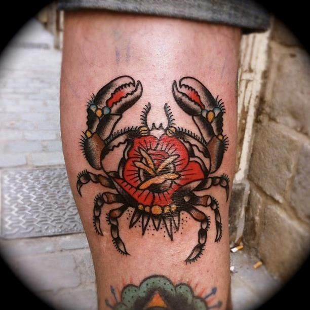 Blue crab tattoo by me Harry Catsis Bound By Design Denver CO  r tattoos