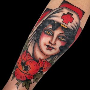 Nurse tattoo by Becca Genne-Bacon #BeccaGenneBacon - Top 10 Cities to Get Tattooed In #NYC #NewYork #tattooidea #tattoo #tattooart #vacation #travel #top10 #top10cities #gettattooed