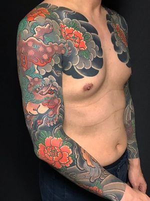 Sleeve and chest tattoos by Bunshin Horitoshi #BunshinHoritoshi #arm #sleeve #chest #Japanese #horitoshi #baku - Top 10 Cities to Get Tattooed In #Tokyo #tattooidea #tattoo #tattooart #vacation #travel #top10 #top10cities #gettattooed