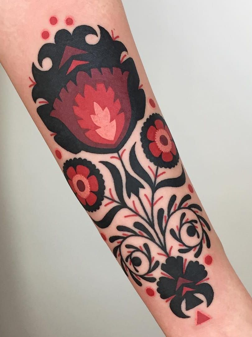 Koral Ladna Tattoo on Instagram Folk art is the unfiltered voice of human  expression VytynankyWycinanki inspired tattoo for Nicole to respect her  Polish heritage Vytynanky is traditional Slavic decorative papercut art  Most