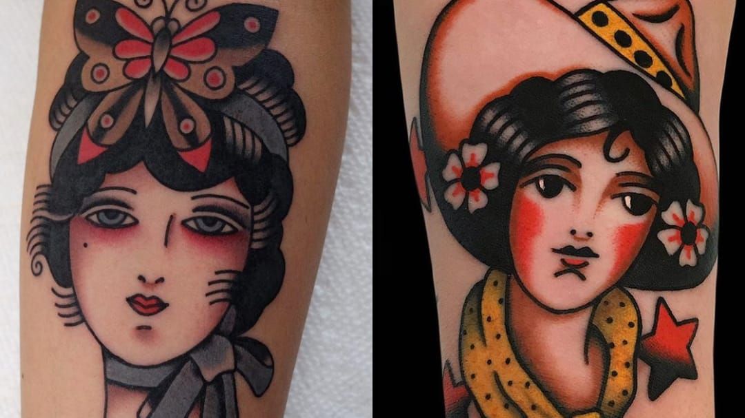 Tattooed Lady  Traditional Tattoo Flash by Kristine Dreiska on Dribbble