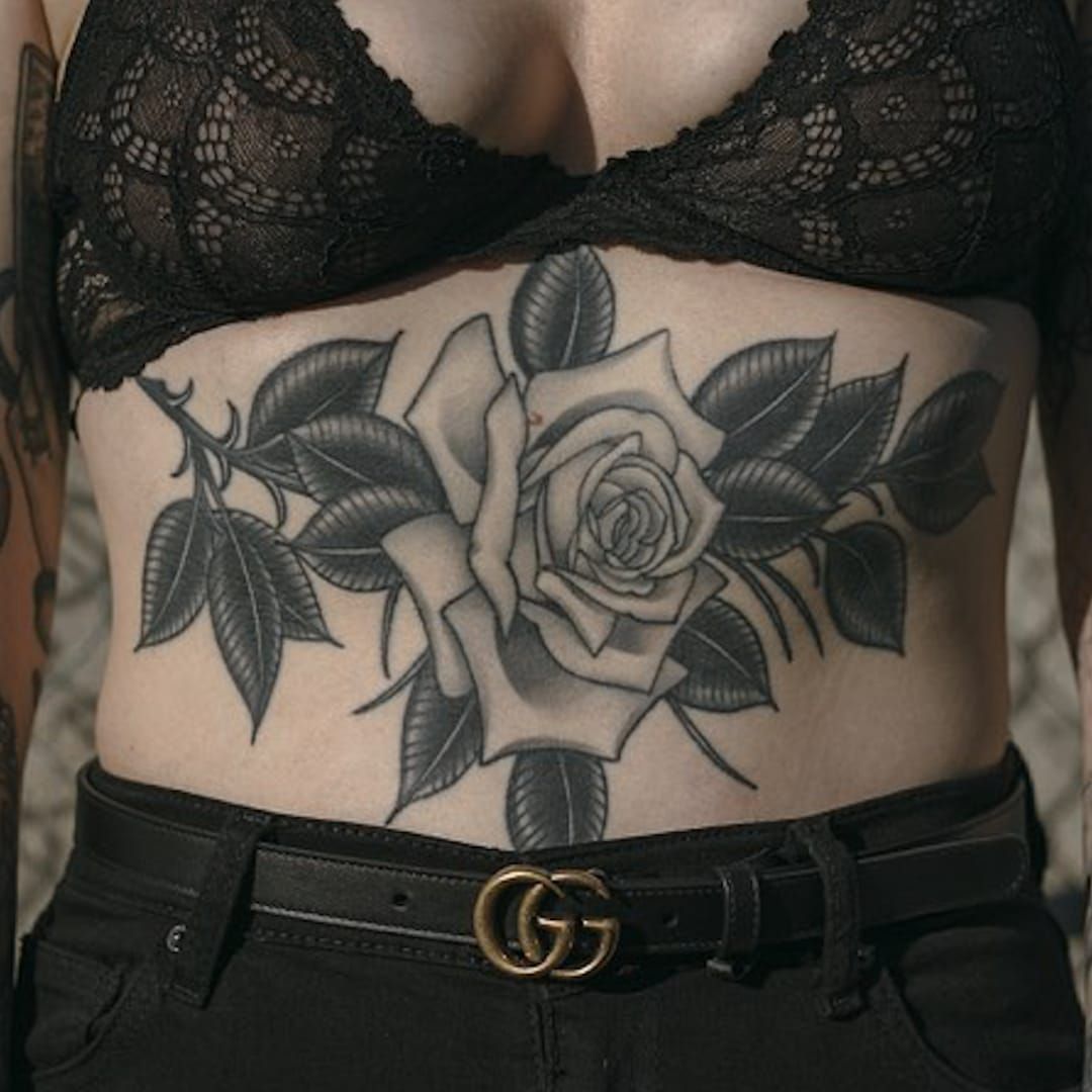 Tattoo tagged with neotrad rose ouija belly  inkedappcom