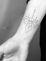 Floral tattoo by Waz Art #WazArt #floraltattoos #floral #flower #flowertattoos #plants #nature #petals #linework #minimal #dotwork #fineline #lotus #arm #forearm