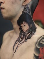 Neo Japanese tattoo by Damien J Thorn #DamienJThorn #blackwork #Japanese #Japaneseinspired #neojapanese #linework #illustrative #tribal #neotribal #darkart