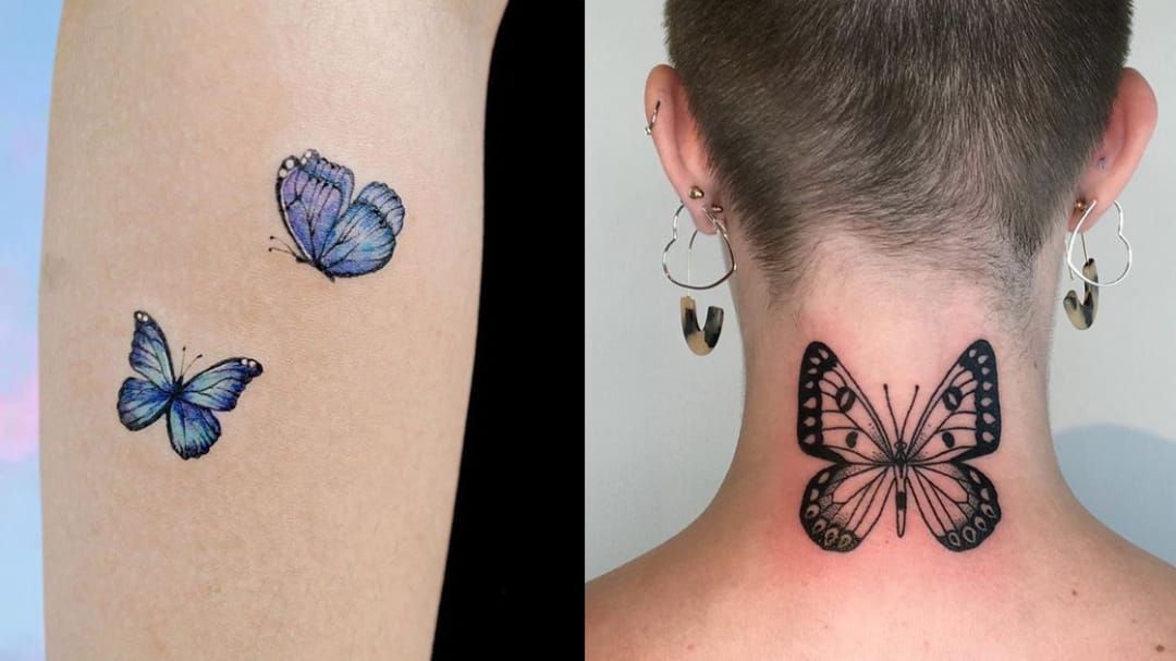 Cool Live Laugh Love with Blue Butterfly Tattoos Pictures  Tattoomagzcom   Tattoo Designs  InkWorks Gall  Neck tattoo for guys Picture tattoos Love  tattoos