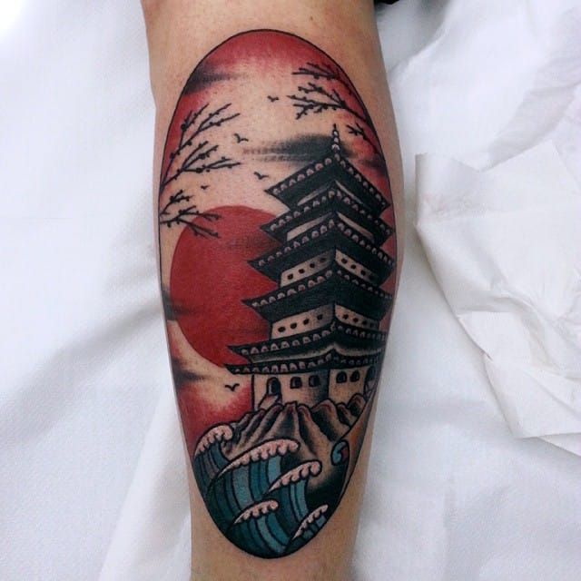 Japanese pagoda by Kristof  Walhalla Tattoos Liverpool  Facebook