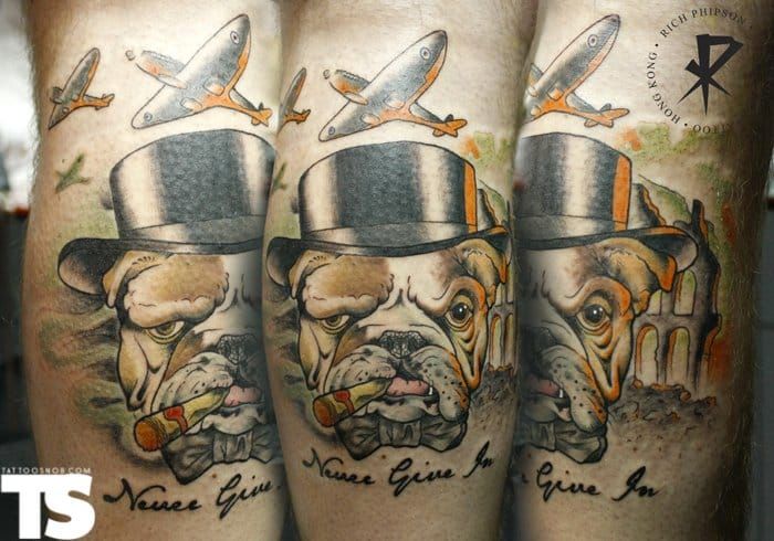 What's more British than the great British Bulldog, tattoo by Rich Phipson