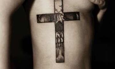realistic wooden cross tattoos