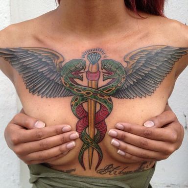 15 Impressive Caduceus Tattoos