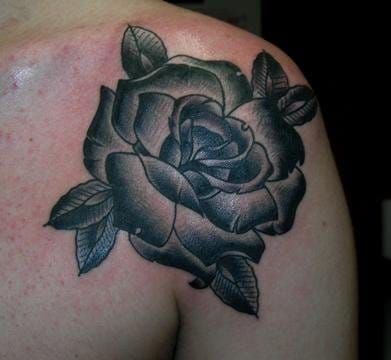 Elegant Rose Tattoo by Saints and Sinners Ink