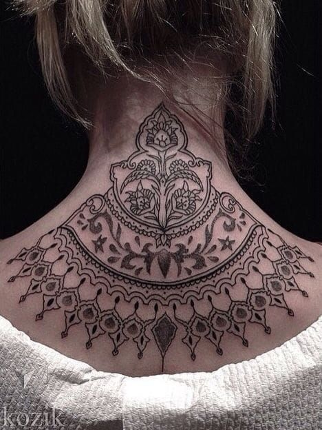 Easy and Simple Mehndi design for neck by Mehndi Design