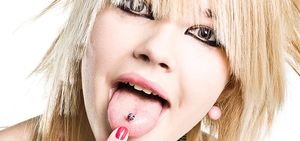 Standard tongue piercing