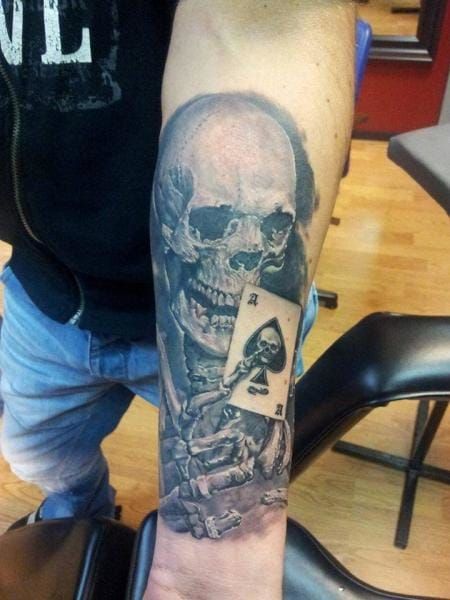Skeleton Card Tattoo by Eddy Tattoo