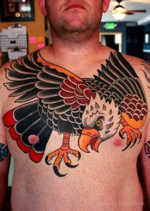 Old School Eagle Tattoo by Dave Wah