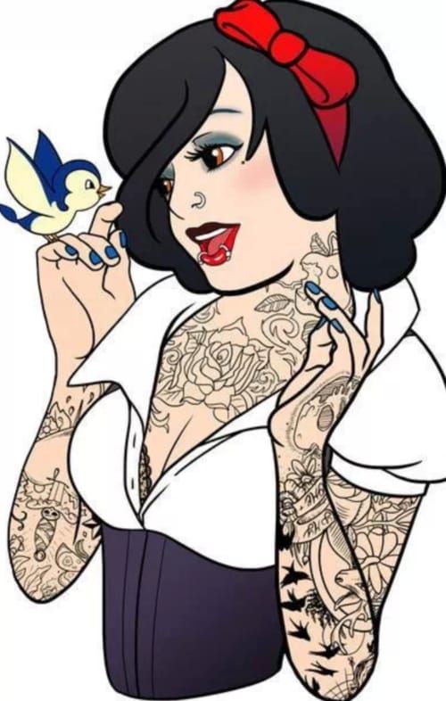 Disney Punk Belle  Disney princess tattoo Goth disney Disney tattoos