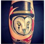 Artsy owl tattoo