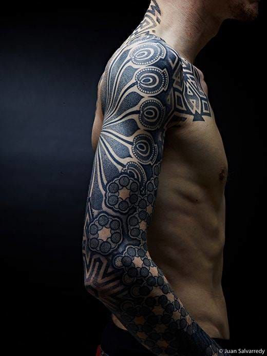Dotwork tattoo by @xnazax / Juan Salvarredy #dotwork #mandala #sleeve #sleeves