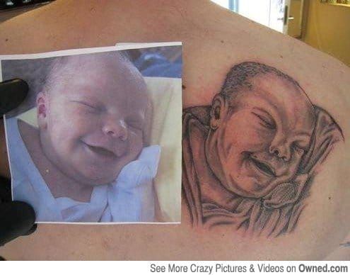 Baby portrait tattoo fail