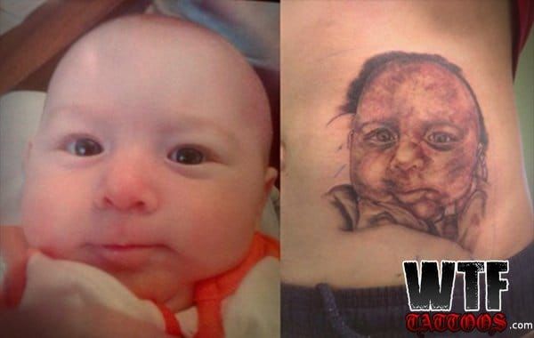 Baby portrait tattoo fail