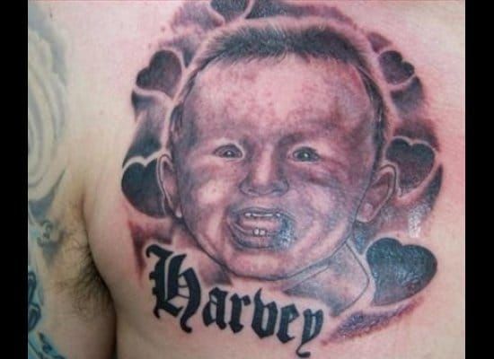 Baby portrait tattoo fail