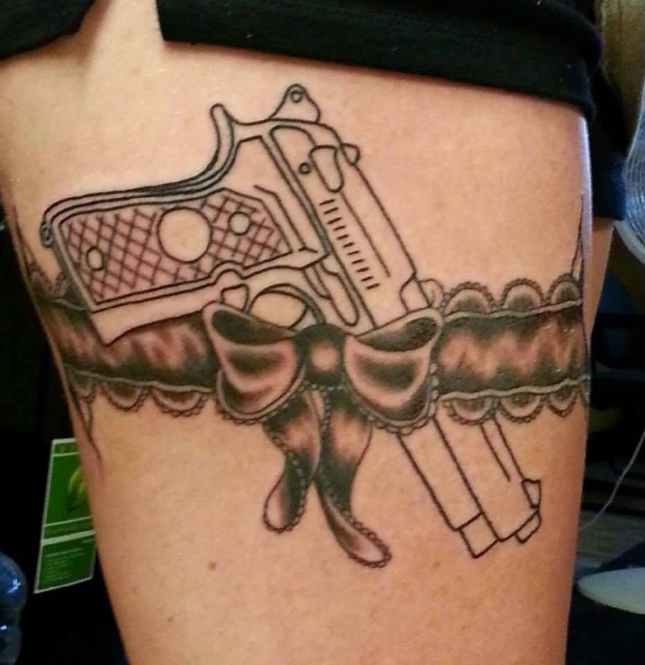 10 Exquisite Lace Garter Gun Tattoos Part 2  Tattoodo
