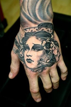 Geisha Hand Tattoo by Dagger & Lark Tattoo