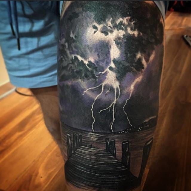 lightning storm tattoo